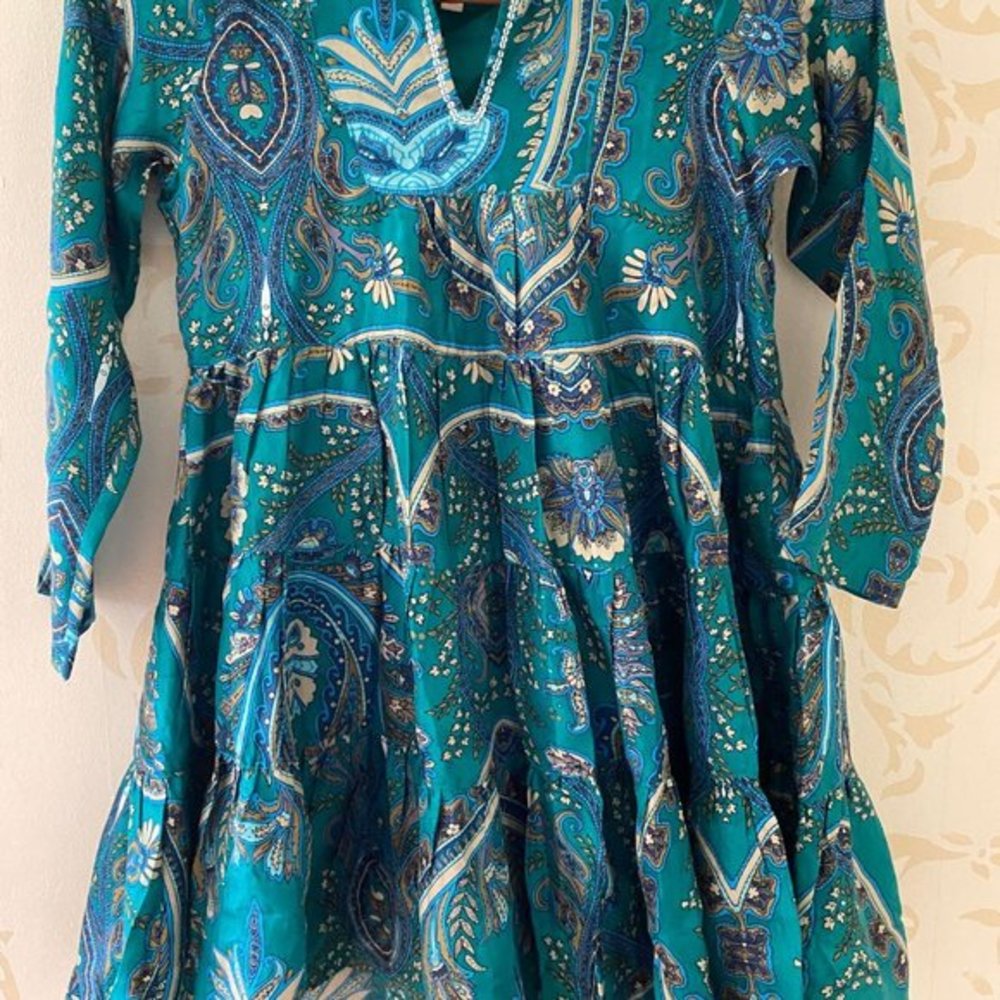 Pink Chicken New York Girls Paisley 100% Silk Dres